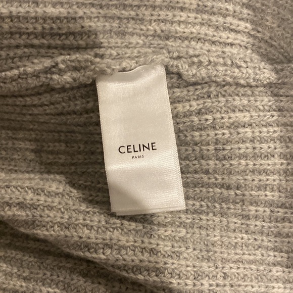 Celine light grey oversized ribbed sweater - Picture 8 of 14